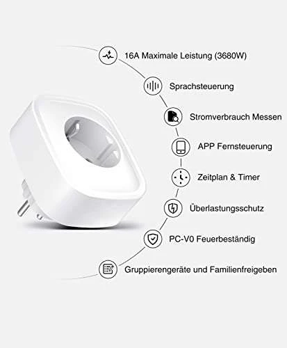 (personalisiert) 4 Er Set - Gosund SP1 / GHome Smart Wlan Steckdose 16A Mit Energiemesessung (Prime) 8 (personalisiert) 4 Er Set - Gosund SP1 / GHome Smart Wlan Steckdose 16A Mit Energiemesessung (Prime) – Bild 6