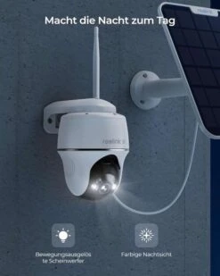 Erste 4k Akku Solar Überwachungskamera - Reolink Argus PT Ultra + 6W Solarpanel; WiFi; KI-Erkennung; Spotlight, Autark Ohne Kabel -Elektronische Geräte Verkäufe 2235033 1 2