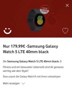 [Vodafone Happy] Samsung Galaxy Watch5 LTE