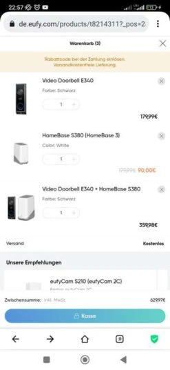 Eufy Doorbell Dual E340 + HomeBase S380
