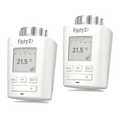 2x AVM FRITZ!DECT 301 Funk-Heizkörperthermostat (E-Ink-Display, Betrieb Per 2x AA-Batterie)
