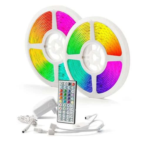 10m LED RGB Strip Set 26W IP44 Netzteil Bewegungsmelder 44-Tasten Fernbedienung 3 10m LED RGB Strip Set 26W IP44 Netzteil Bewegungsmelder 44-Tasten Fernbedienung