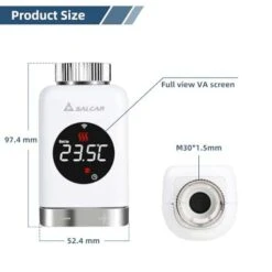 SALCAR Heizkörperthermostat TRV801W Thermostat Heizung Smart LCD WiFi Thermostat Kompatibel Mit Amazon Alexa & Google -Elektronische Geräte Verkäufe 2248802 1 5