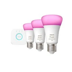 PHILIPS Hue White Und Color. Ambience, E27 LED 3-er, 75 Watt Starter Set