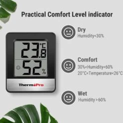 ThermoPro TP49-3 Kleines Digitales Hygrometer, Innenthermometer, Raumthermometer, Temperaturmonitor Und Feuchtigkeitsmesser Für Den Komfort 13 ThermoPro TP49-3 Kleines Digitales Hygrometer, Innenthermometer, Raumthermometer, Temperaturmonitor Und Feuchtigkeitsmesser Für Den Komfort -Elektronische Geräte Verkäufe 2250088 1 4