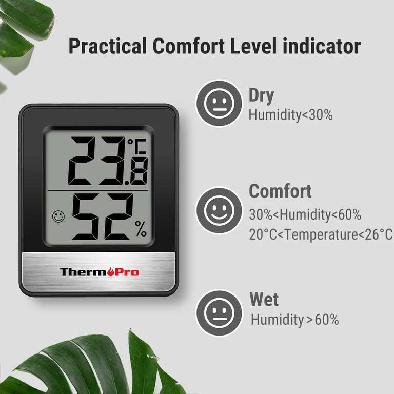 ThermoPro TP49-3 Kleines Digitales Hygrometer, Innenthermometer, Raumthermometer, Temperaturmonitor Und Feuchtigkeitsmesser Für Den Komfort 7 ThermoPro TP49-3 Kleines Digitales Hygrometer, Innenthermometer, Raumthermometer, Temperaturmonitor Und Feuchtigkeitsmesser Für Den Komfort – Bild 5
