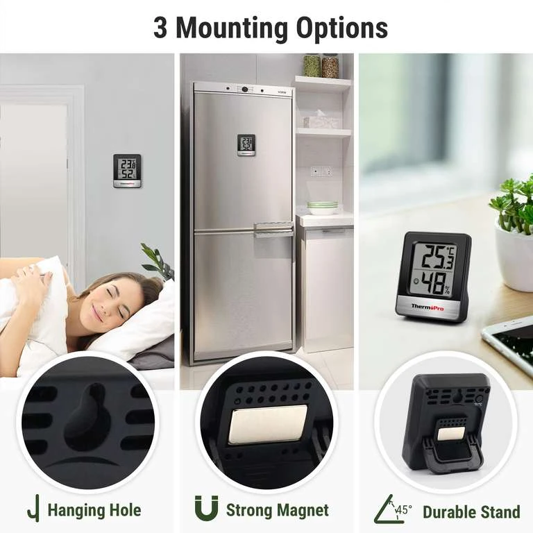 ThermoPro TP49-3 Kleines Digitales Hygrometer, Innenthermometer, Raumthermometer, Temperaturmonitor Und Feuchtigkeitsmesser Für Den Komfort 8 ThermoPro TP49-3 Kleines Digitales Hygrometer, Innenthermometer, Raumthermometer, Temperaturmonitor Und Feuchtigkeitsmesser Für Den Komfort – Bild 6