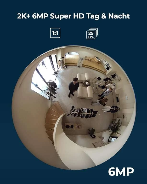 Reolink FE-W Überwachungskamera (180° Fisheye, 2560x2560@20fps, 8m Nachtsicht, WLAN, LAN, Smarte Alarme, 2-Wege-Audio, MicroSD, ONVIF) 4 Reolink FE-W Überwachungskamera (180° Fisheye, 2560x2560@20fps, 8m Nachtsicht, WLAN, LAN, Smarte Alarme, 2-Wege-Audio, MicroSD, ONVIF) – Bild 2