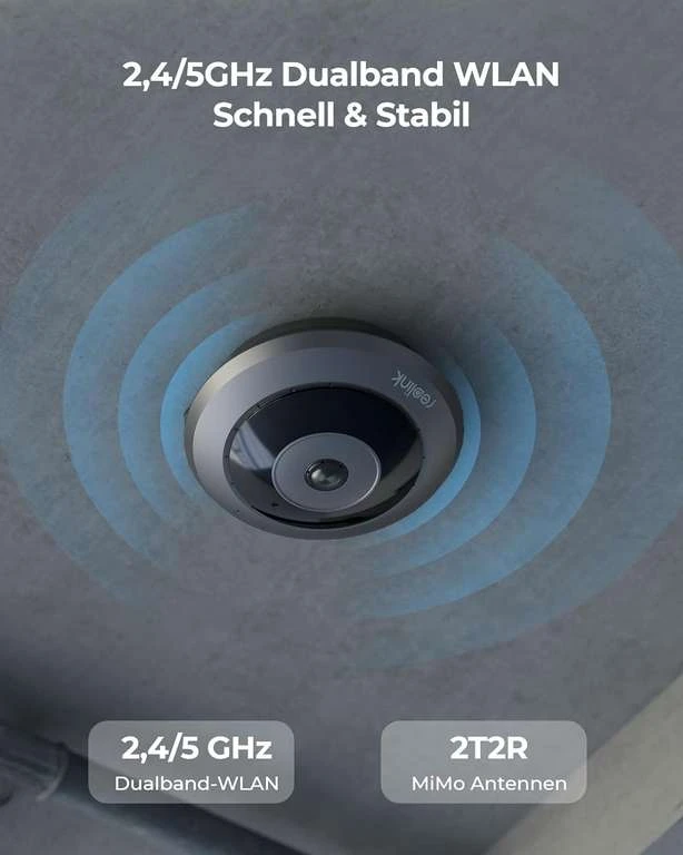 Reolink FE-W Überwachungskamera (180° Fisheye, 2560x2560@20fps, 8m Nachtsicht, WLAN, LAN, Smarte Alarme, 2-Wege-Audio, MicroSD, ONVIF) 6 Reolink FE-W Überwachungskamera (180° Fisheye, 2560x2560@20fps, 8m Nachtsicht, WLAN, LAN, Smarte Alarme, 2-Wege-Audio, MicroSD, ONVIF) – Bild 4