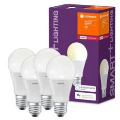 4x Ledvance Smart+ LED Zigbee Leuchtmittel 9W = 60W E27 Matt 806lm Warmweiß Dimmbar