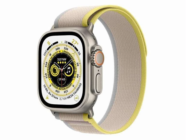 Apple Watch Ultra Titangehäuse, Trail Loop Gelb/Beige S/M - Verkäufer Gravis