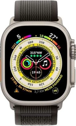 Apple Watch Ultra Titanium Trail Loop Schwarz/Grau M/L 9 Apple Watch Ultra Titanium Trail Loop Schwarz/Grau M/L -Elektronische Geräte Verkäufe 2261944 1 2