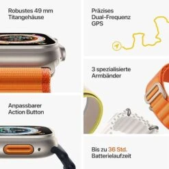 Apple Watch Ultra Titanium Trail Loop Schwarz/Grau M/L 10 Apple Watch Ultra Titanium Trail Loop Schwarz/Grau M/L -Elektronische Geräte Verkäufe 2261944 1 3