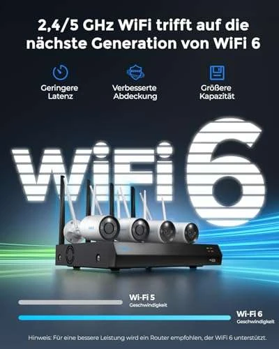 Reolink 4K WLAN, Überwachungskamera Aussen Set, 4x8MP WiFi 6, NVR Mit 2TB HDD, Farbnachtsicht 4 Reolink 4K WLAN, Überwachungskamera Aussen Set, 4x8MP WiFi 6, NVR Mit 2TB HDD, Farbnachtsicht – Bild 2
