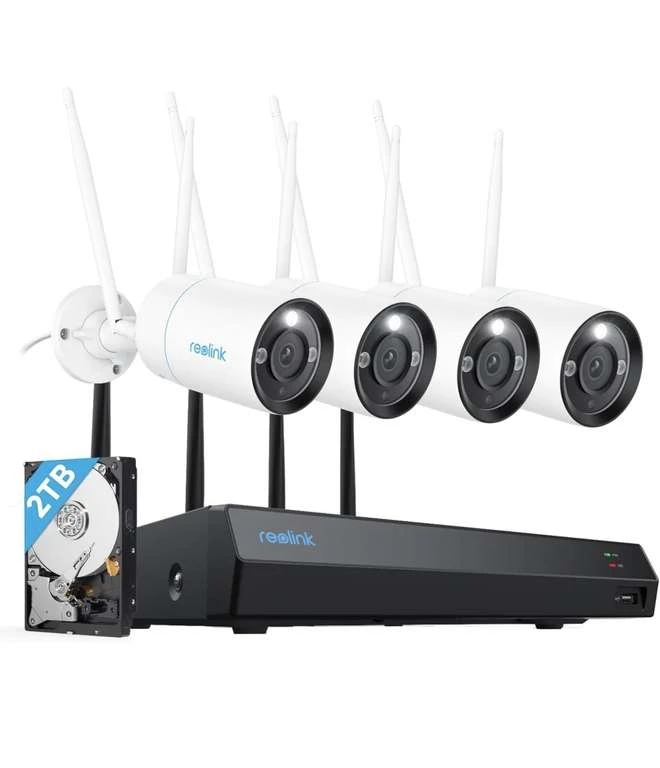 Reolink 4K WLAN, Überwachungskamera Aussen Set, 4x8MP WiFi 6, NVR Mit 2TB HDD, Farbnachtsicht 3 Reolink 4K WLAN, Überwachungskamera Aussen Set, 4x8MP WiFi 6, NVR Mit 2TB HDD, Farbnachtsicht