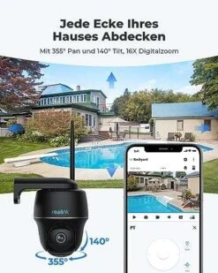 Reolink 2K 4MP Solar Überwachungskamera Aussen Akku, 355°/140° Schwenkbar WLAN Kamera Outdoor Mit 2,4/5GHz WiFi -Elektronische Geräte Verkäufe 2265332 1 2