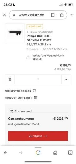 Philips Hue Centris 2 Schwarz Plus Bridge