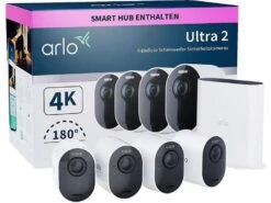 Arlo Ultra 2 Überwachungskamera Aussen WLAN, Kabellos, 4er Set / Amazon & MM/Saturn