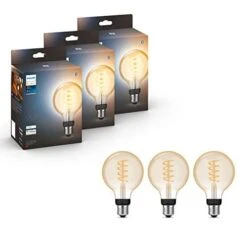 Philips Hue White Ambiance E27 Globe Filament 3er Pack