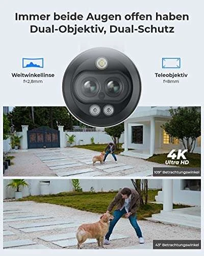 Reolink 4K PoE Überwachungskamera Mit Weitwinkel-/Teleobjektiv, Outdoor IP-Kamera Mit Bewegungsmelder 4 Reolink 4K PoE Überwachungskamera Mit Weitwinkel-/Teleobjektiv, Outdoor IP-Kamera Mit Bewegungsmelder – Bild 2