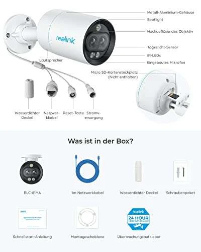Reolink 4K PoE Überwachungskamera Mit Weitwinkel-/Teleobjektiv, Outdoor IP-Kamera Mit Bewegungsmelder 9 Reolink 4K PoE Überwachungskamera Mit Weitwinkel-/Teleobjektiv, Outdoor IP-Kamera Mit Bewegungsmelder – Bild 7