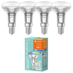 4 X Ledvance Smart+ Reflektor R50 3W = 40W E14 RGBW Bunt Alexa Apple Bluetooth