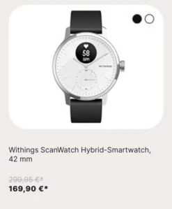 Withings ScanWatch Hybrid-Smartwatch, 42 Mm
