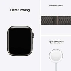 Apple Watch Series 7 (GPS + Cellular, 45mm) Smartwatch -Edelstahlgehäuse Graphit,Milanaise Armband Graphit. Gebraucht Gut-Neupreis: 774,62€ -Elektronische Geräte Verkäufe 2277096 1 4
