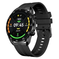 FontaFit AMOLED-Smartwatch LEMA, Schwarz, 3,6-cm-Display, SPO2, Schlafanalyse, Telefonfunktion, IP68