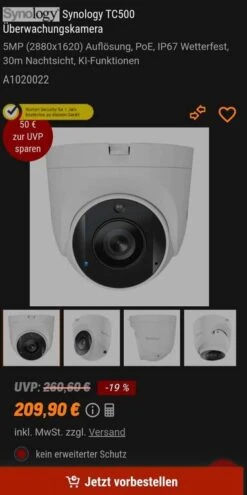 Synology TC500 Überwachungskamera