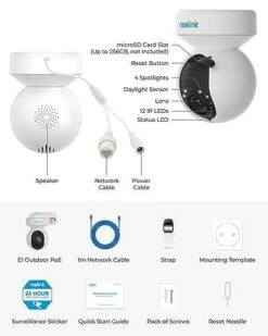 Reolink E1 Outdoor PoE ; 4K PTZ Überwachungskamera Aussen, 3X Optischem Zoom, Automatischer Verfolgung, Zwei-Wege-Audio, Intel. Erkennung -Elektronische Geräte Verkäufe 2283583 1 7