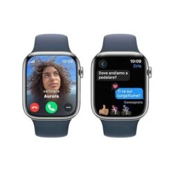 Apple Watch Series 9 45mm GPS + Cellular Edelstahlgehäuse In Silber Und Sportarmband S/M In Sturmblau -Elektronische Geräte Verkäufe 2287115 1 3