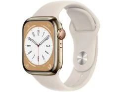 Apple Watch Series 8 Edelstahl 45mm (GPS+Cellular) Gold Mit Sportarmband