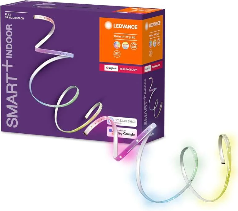 Ledvance Smart+ Indoor Flex 3P Multicolor LED-Leuchtstreifen 1.8m (ZigBee, 11W, 700lm, RGBW, 2000-6500K) 3 Ledvance Smart+ Indoor Flex 3P Multicolor LED-Leuchtstreifen 1.8m (ZigBee, 11W, 700lm, RGBW, 2000-6500K)